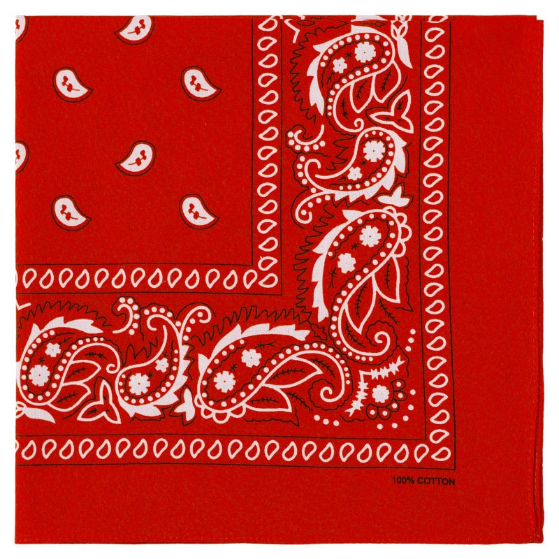 combocube 12 Pack Multi-Purpose Cotton Paisley Cowboy Bandanas Headband for Men and Women,Blue&White&Red - Image 4